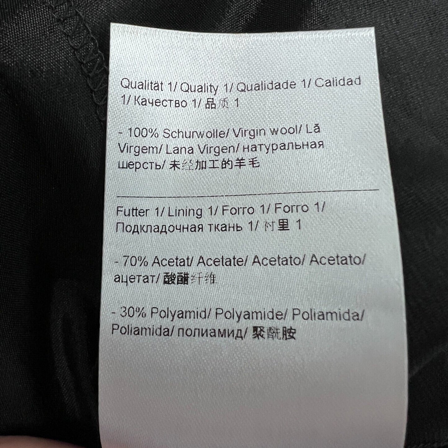 Vtg ESCADA Dress Womens Size 12 Black Virgin Wool Square Neck Ruched Twee Retro