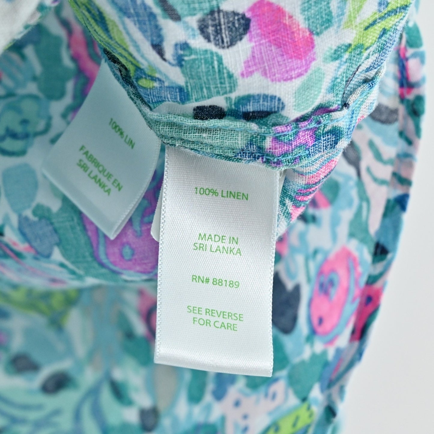 Lilly Pulitzer Sea View Linen Button Down Top Size XS Multi Dive Bar Button Blue