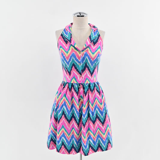 LILLY PULITZER Sherlynn Dress Size 0 Multi Hearts A Flutter Sleeveless Mini