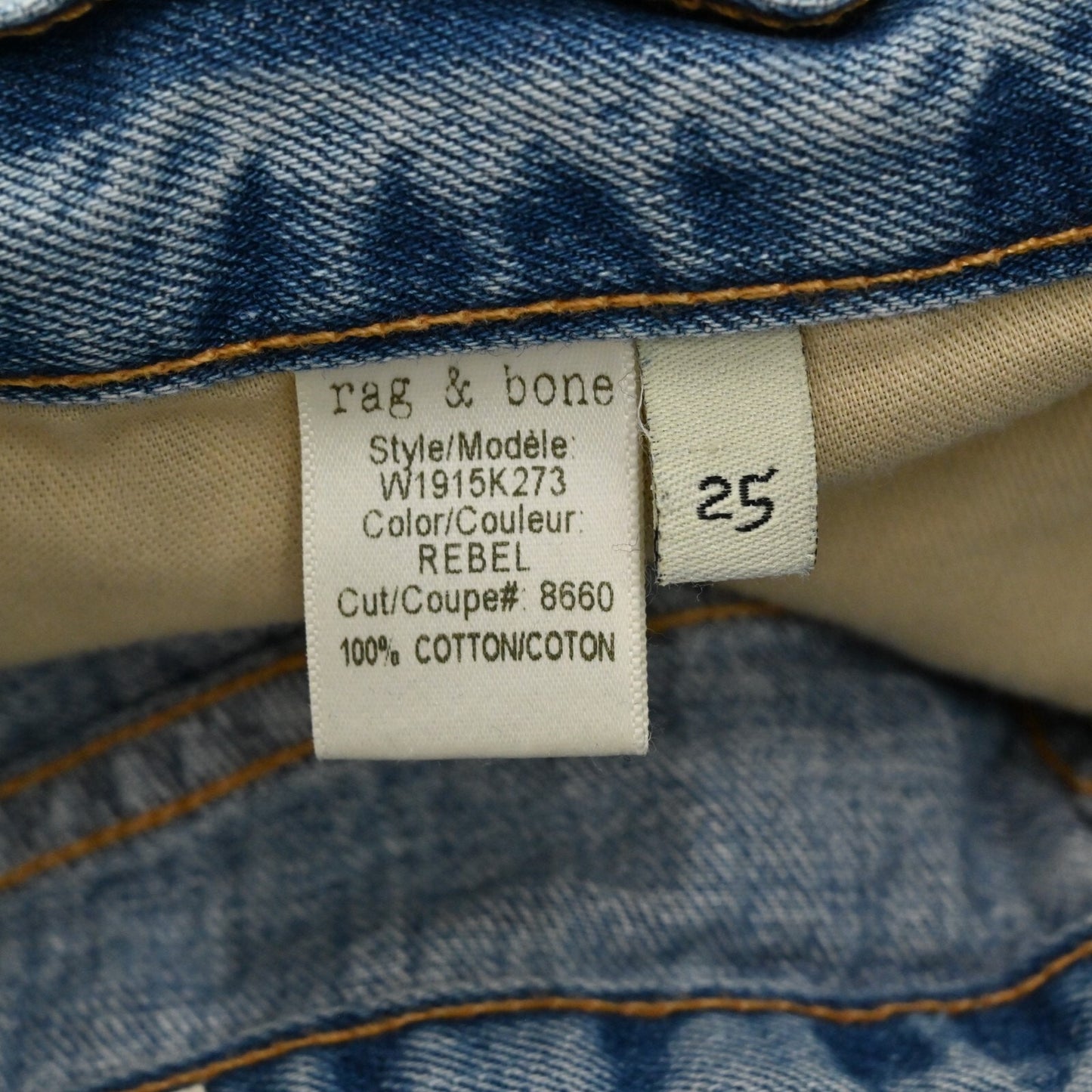 RAG BONE Womens Rebel Jean Shorts Size 25 Boyfriend Distressed Denim Cotton Boho