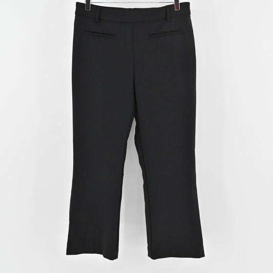 RACHEL ZOE Womens Kick Flare Crop Pants Size 10 High Rise Black Pull On Stretch