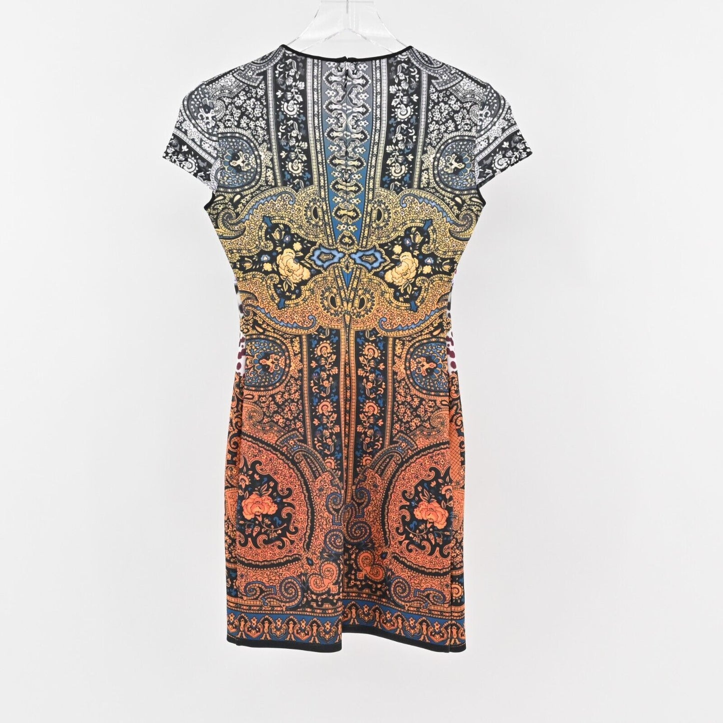 CLOVER CANYON Dress Size XS Short Sleeve Multicolor Print Bodycon Neoprene Scuba