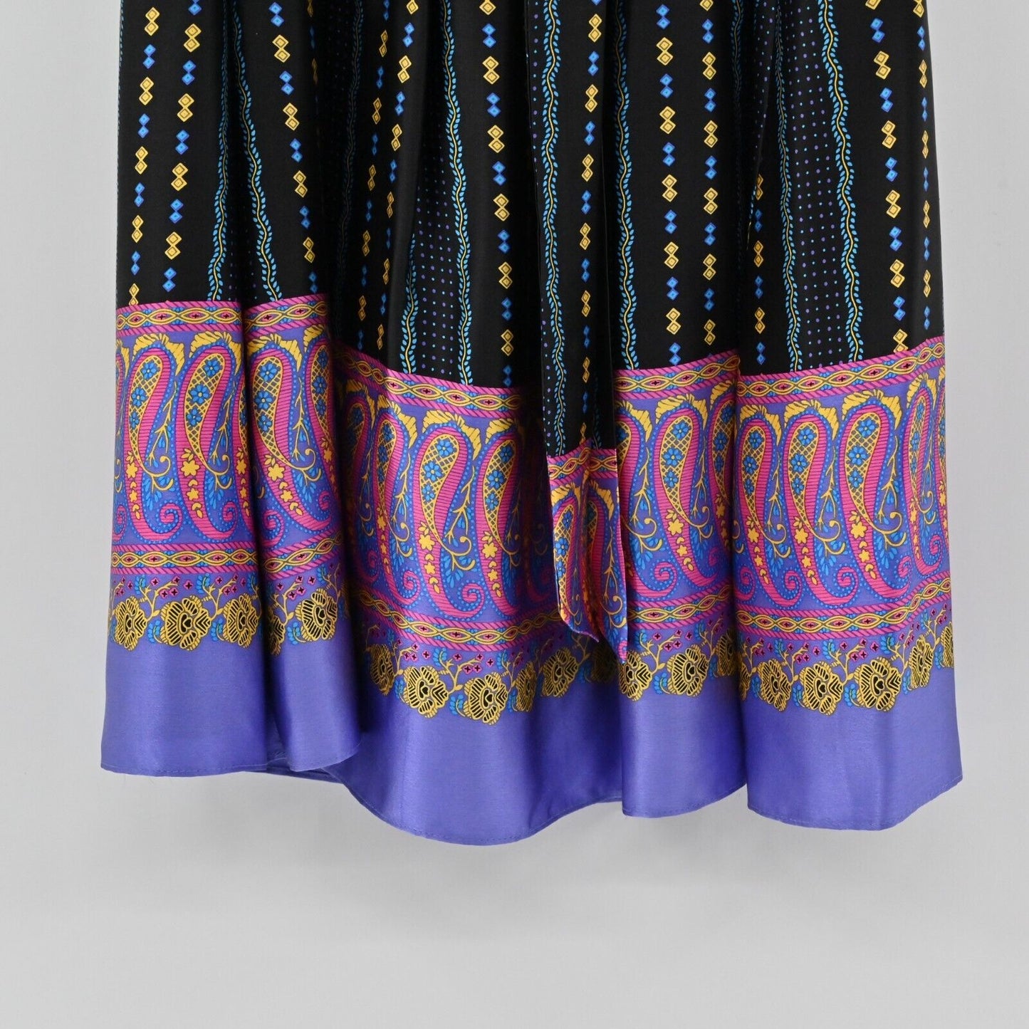 Vtg BETSEY JOHNSON Dress Womens Sz 4 Silk Y2K Strapless Multicolor Print Ruffle