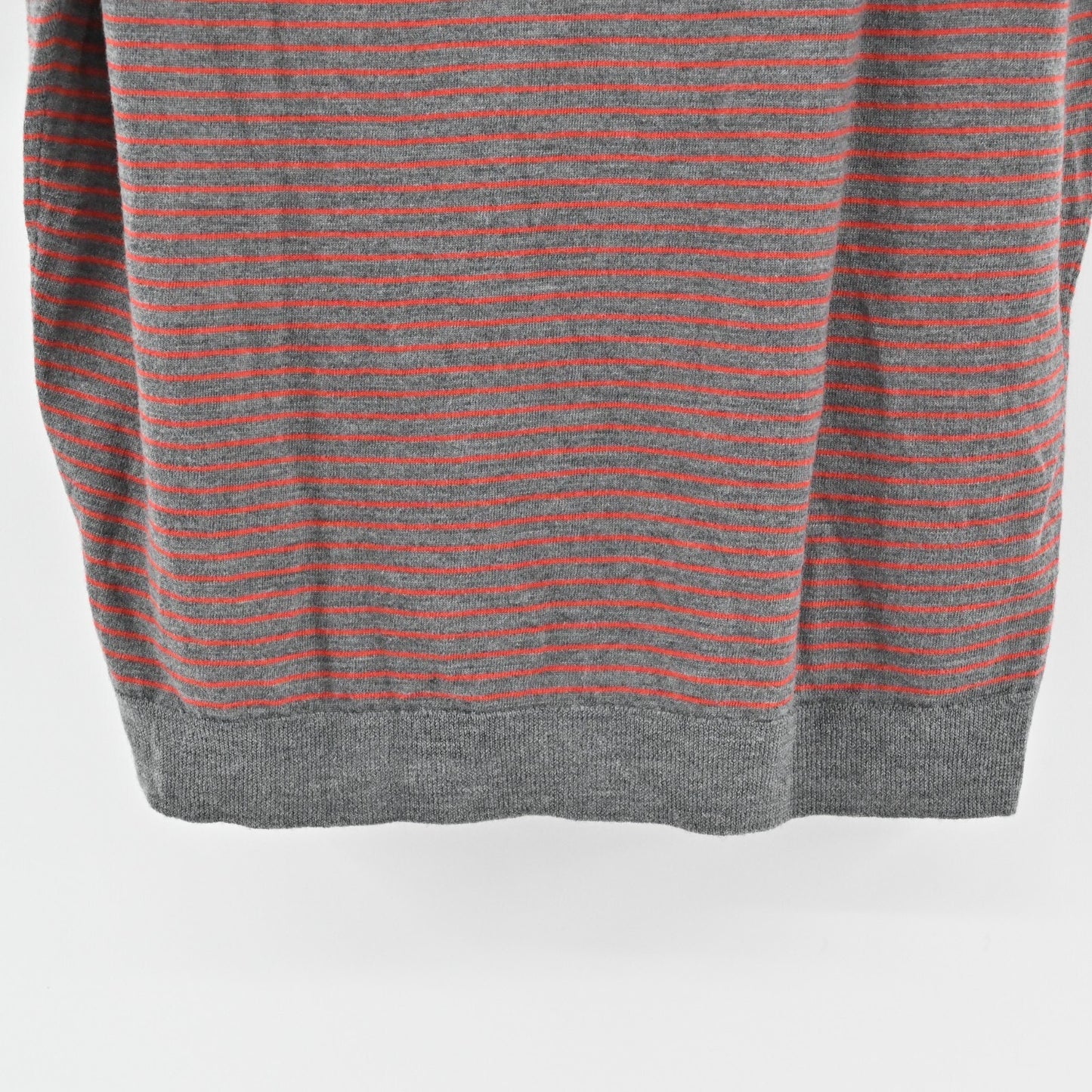 Eileen Fisher Womens Merino Wool Sweater Small Gray Red Striped Hoodie Pullover