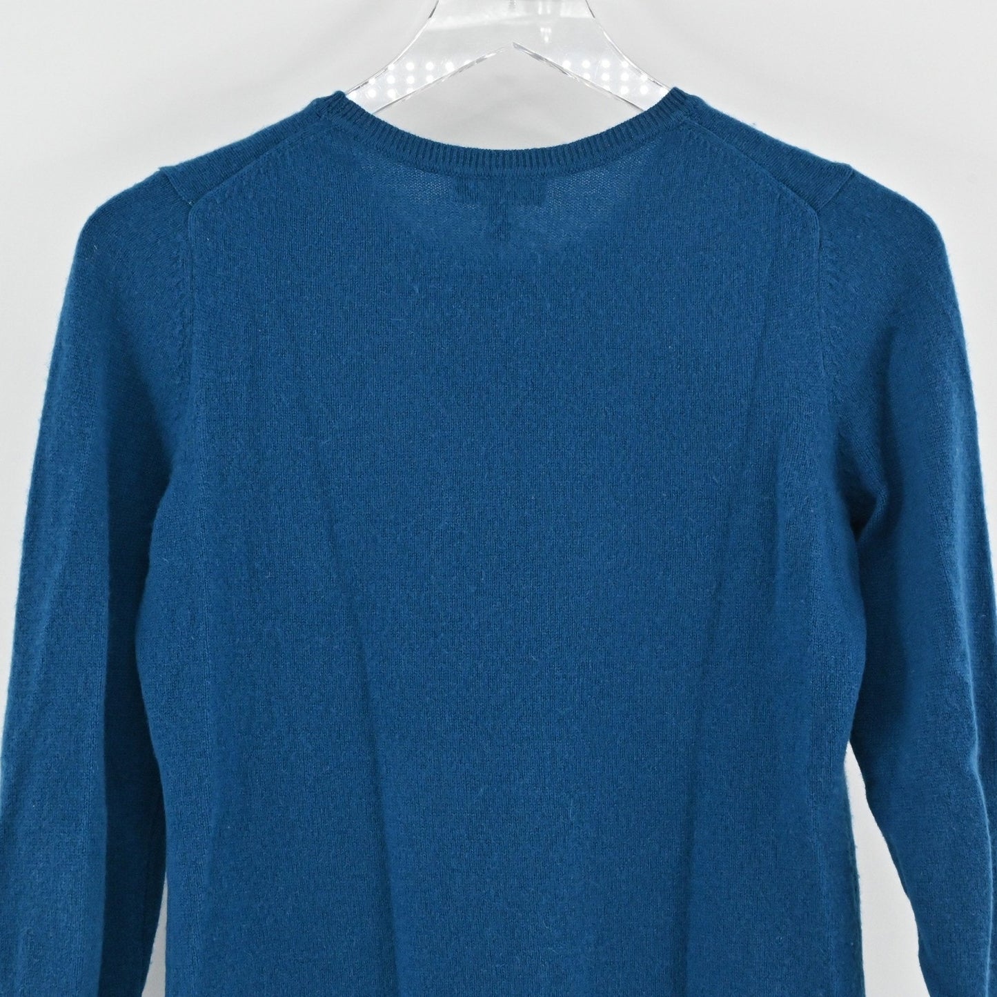 Charter Club Womens Cashmere Sweater Sz XS Teal Blue Crew Neck Cozy Quiet Luxury