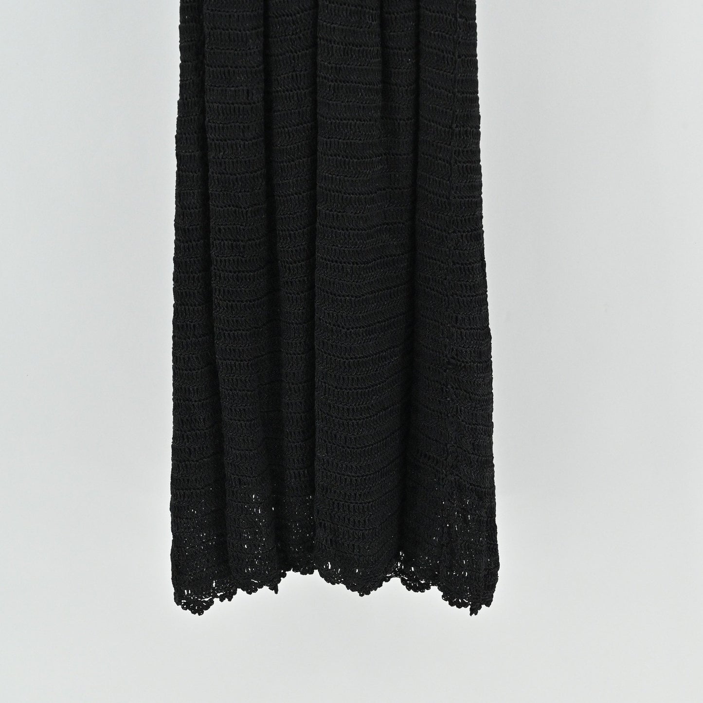 Vtg 90s Carabella Collection Sheer Crochet Dress Sz L Black Grunge Goth Festival