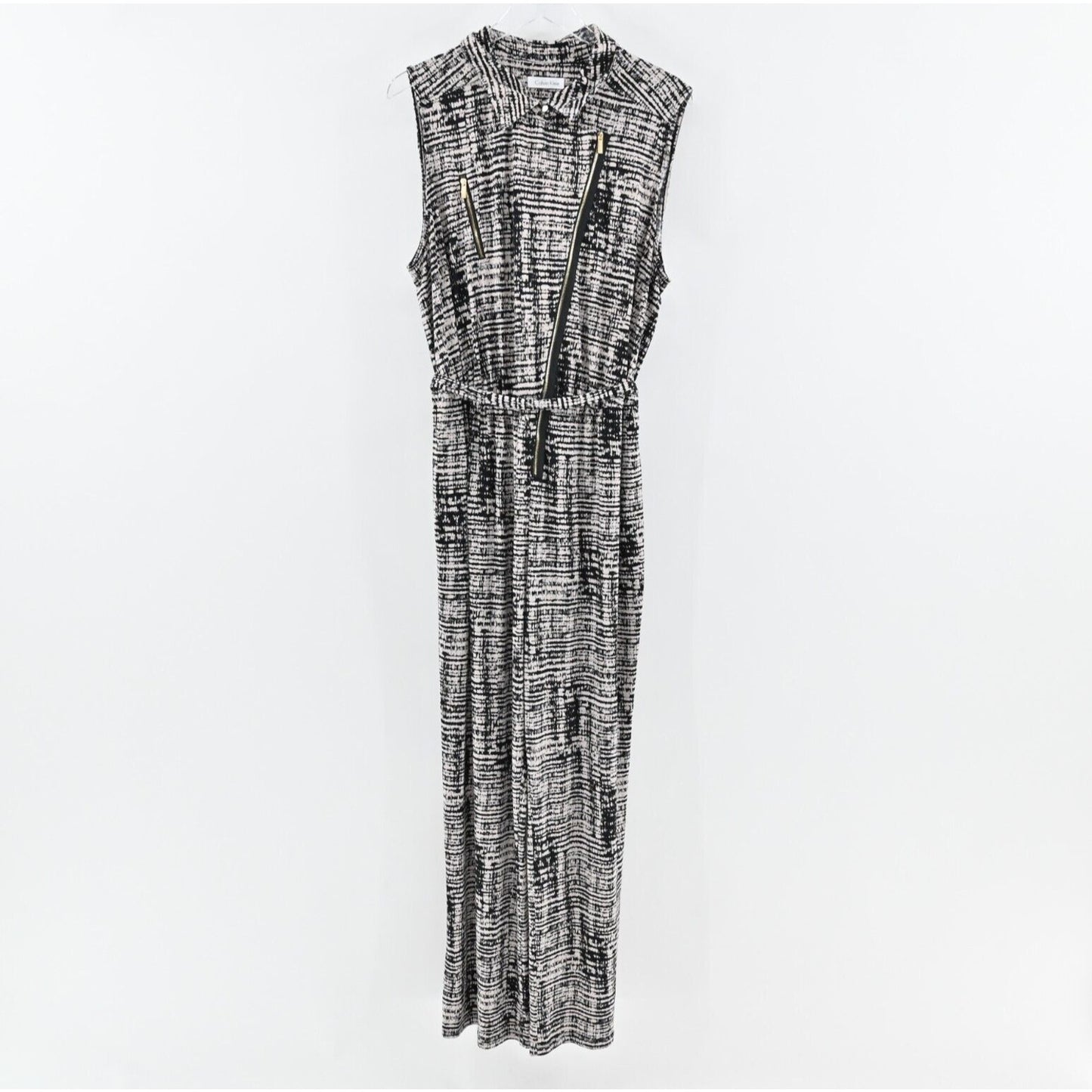 CALVIN KLEIN Jumpsuit Womens Size XXL Sleeveless Wide Leg Printed Stretch Zip