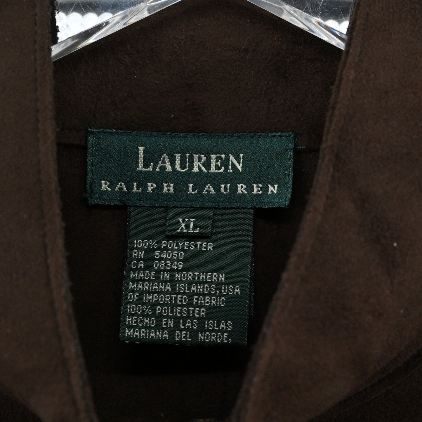 Ralph Lauren Womens Vest Size XL Brown Preppy Academia Sleeveless Zip Pockets
