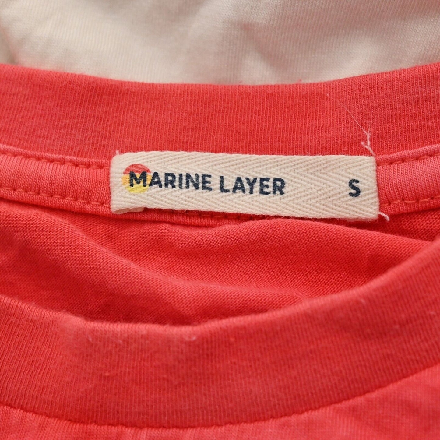 MARINE LAYER Shirt Mens Size S Satisfaction Red Tie Dye Short Sleeve Crewneck