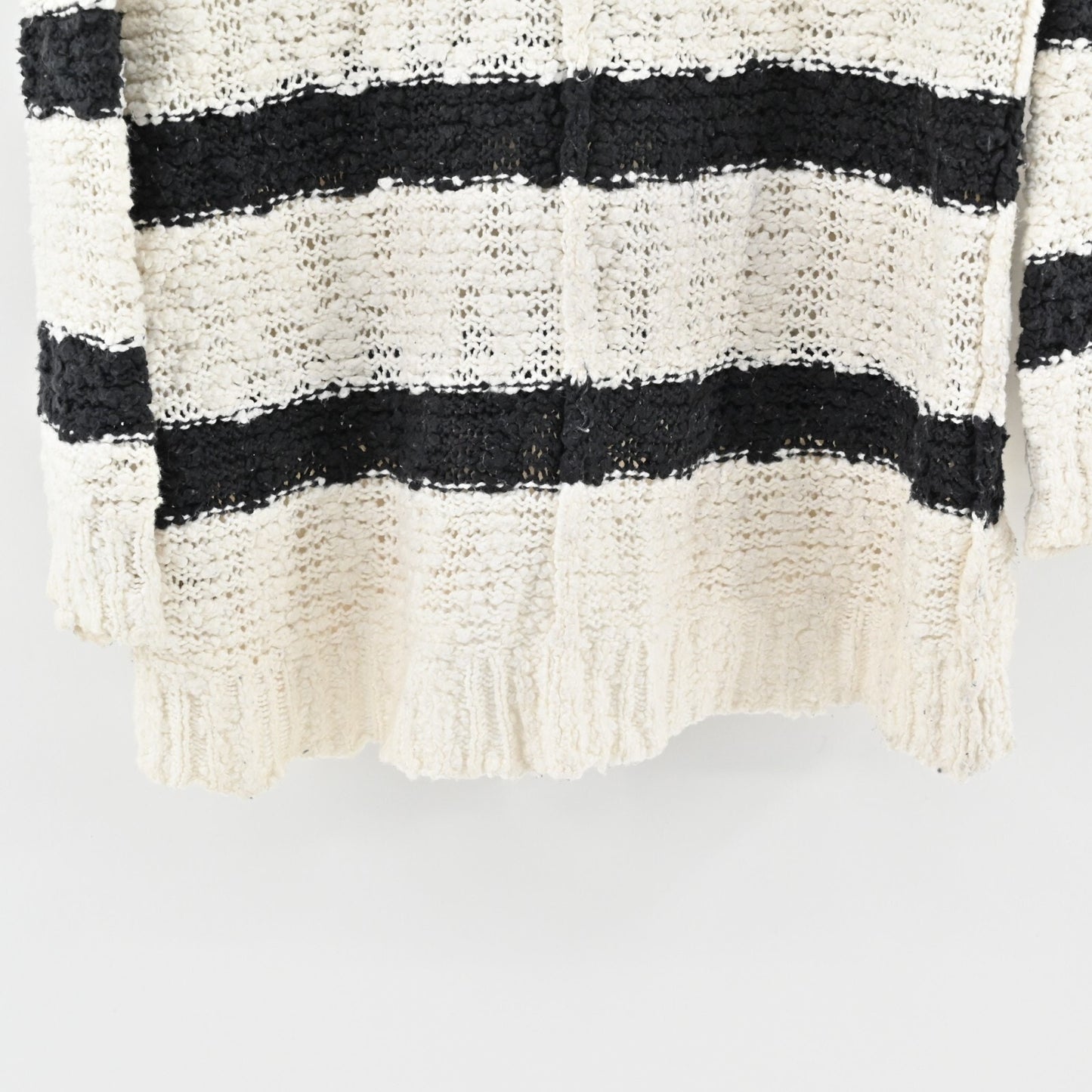 FREE PEOPLE Sweater Womens Size M Songbird Knit VNeck Rugby Stripe Oversized
