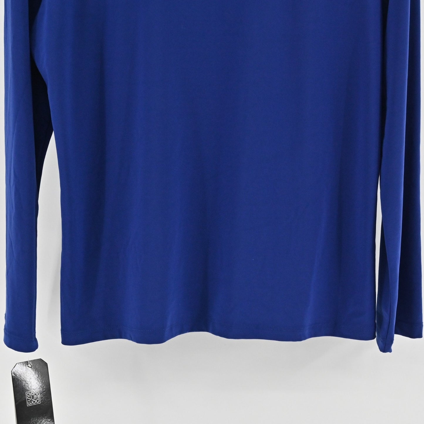 Clara Sunwoo Womens Tie Neck Cobalt Blue Top Sz XL Bow Blouse Capsule Regal NEW