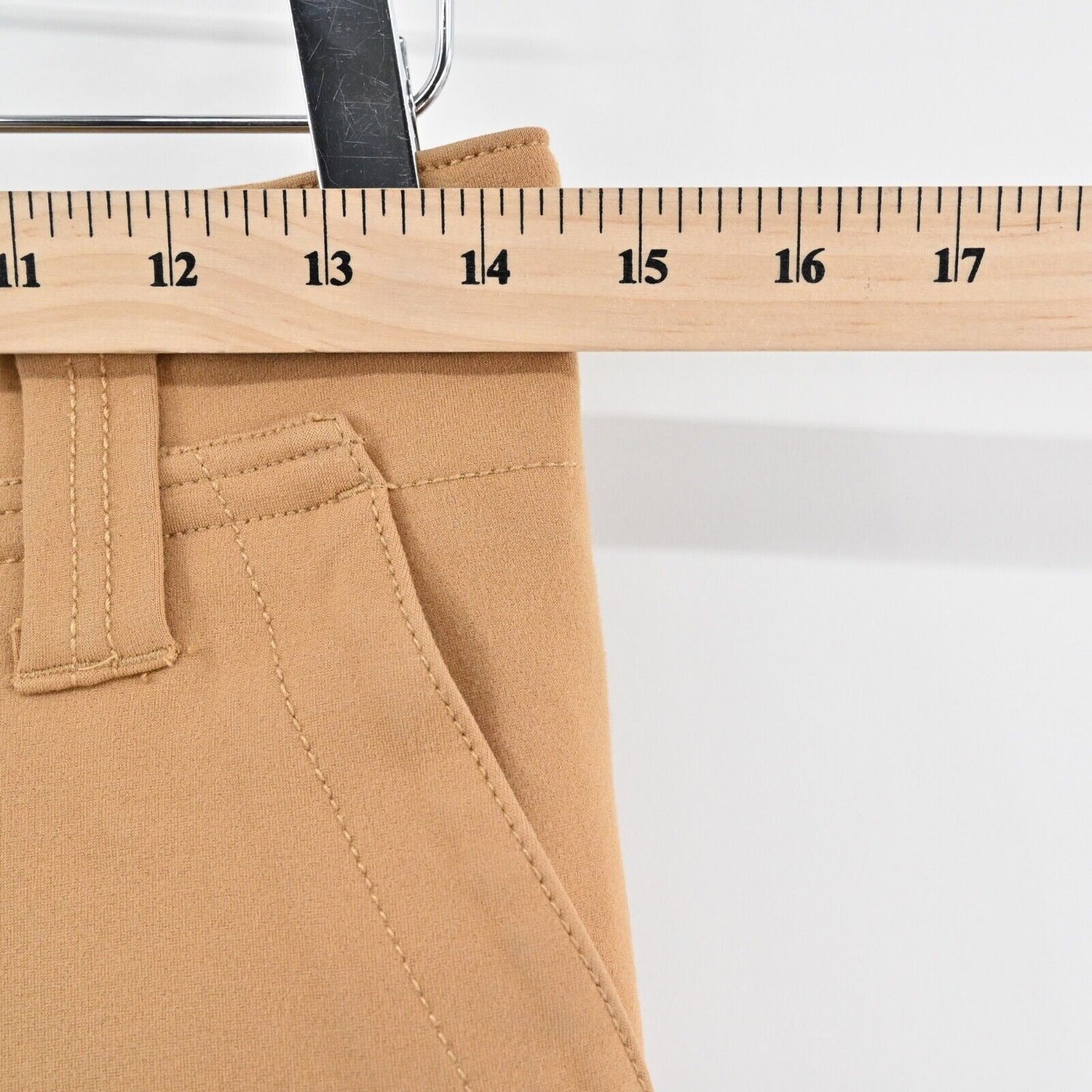 ANTHROPOLOGIE Pants Womens Size 2 Naomi Flare Tan Mid Rise Stretch Retro MAEVE