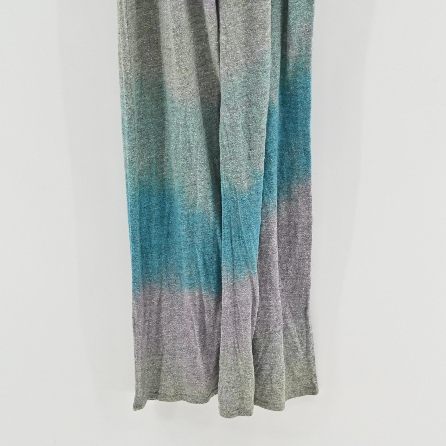 CHASER Womens Smocked Tie Dye Jumpsuit Size L Gray Blue Wide Leg Comfy Hippie