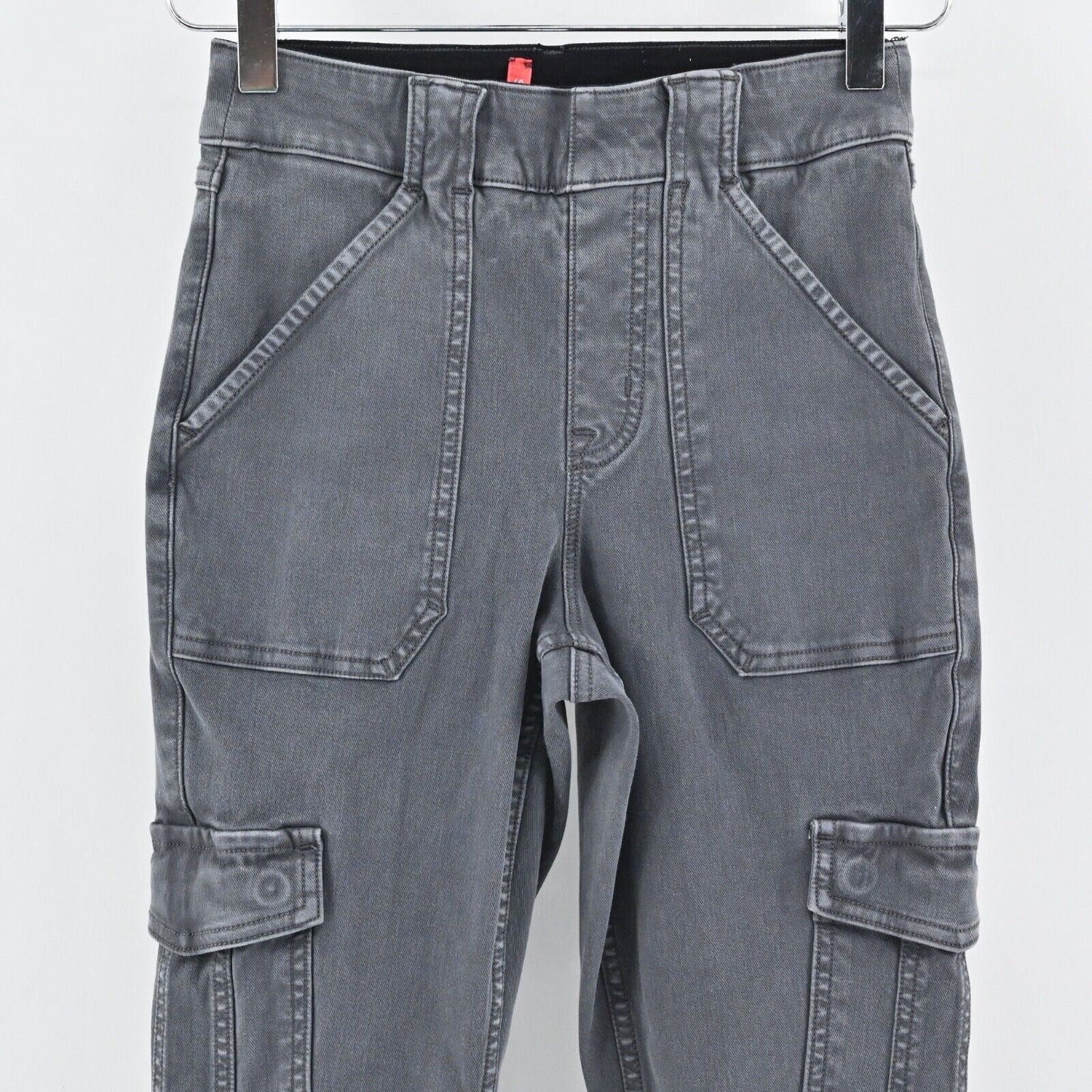 SPANX Jeans Womens Size S Gray Cotton Blend Shaping Stretch Pull On Skinny Cargo