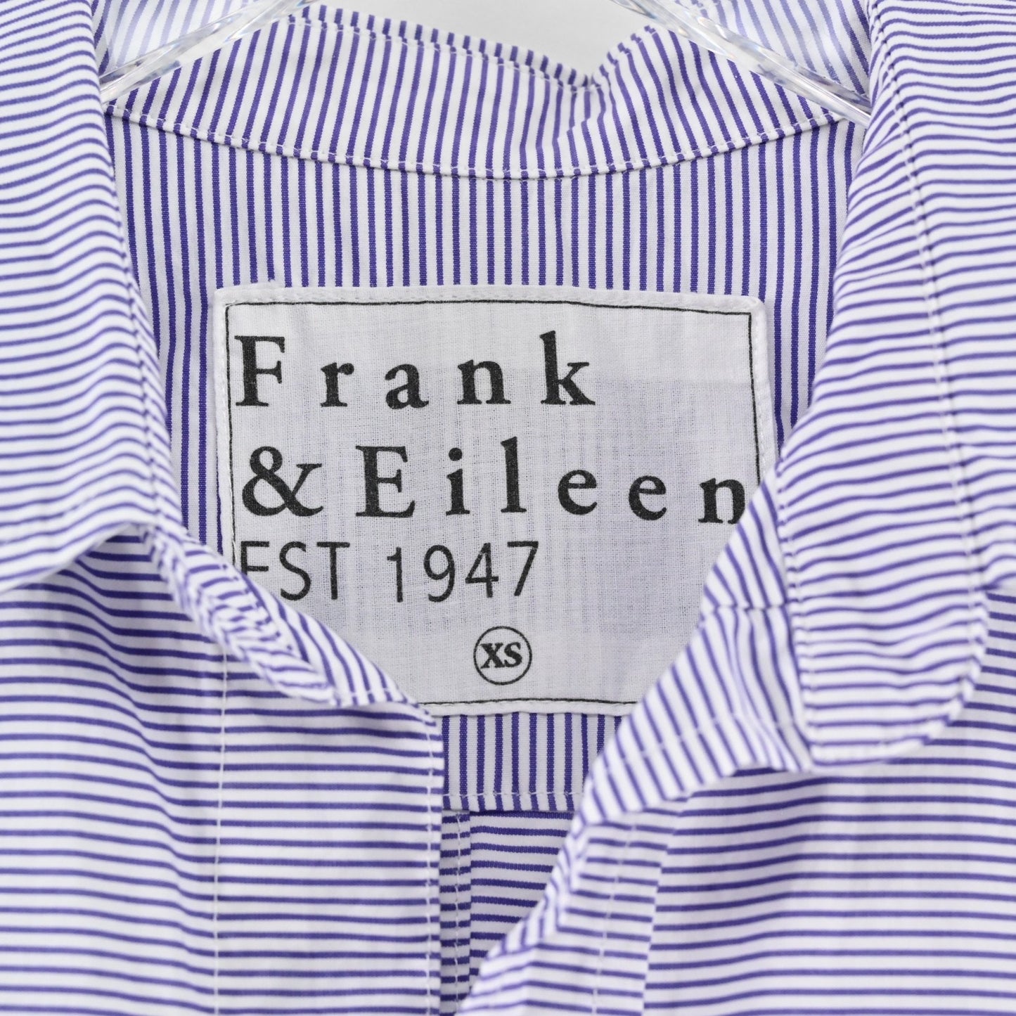 Frank Eileen Womens Barry Button Front Top Size XS Purple White Stripe Blouse