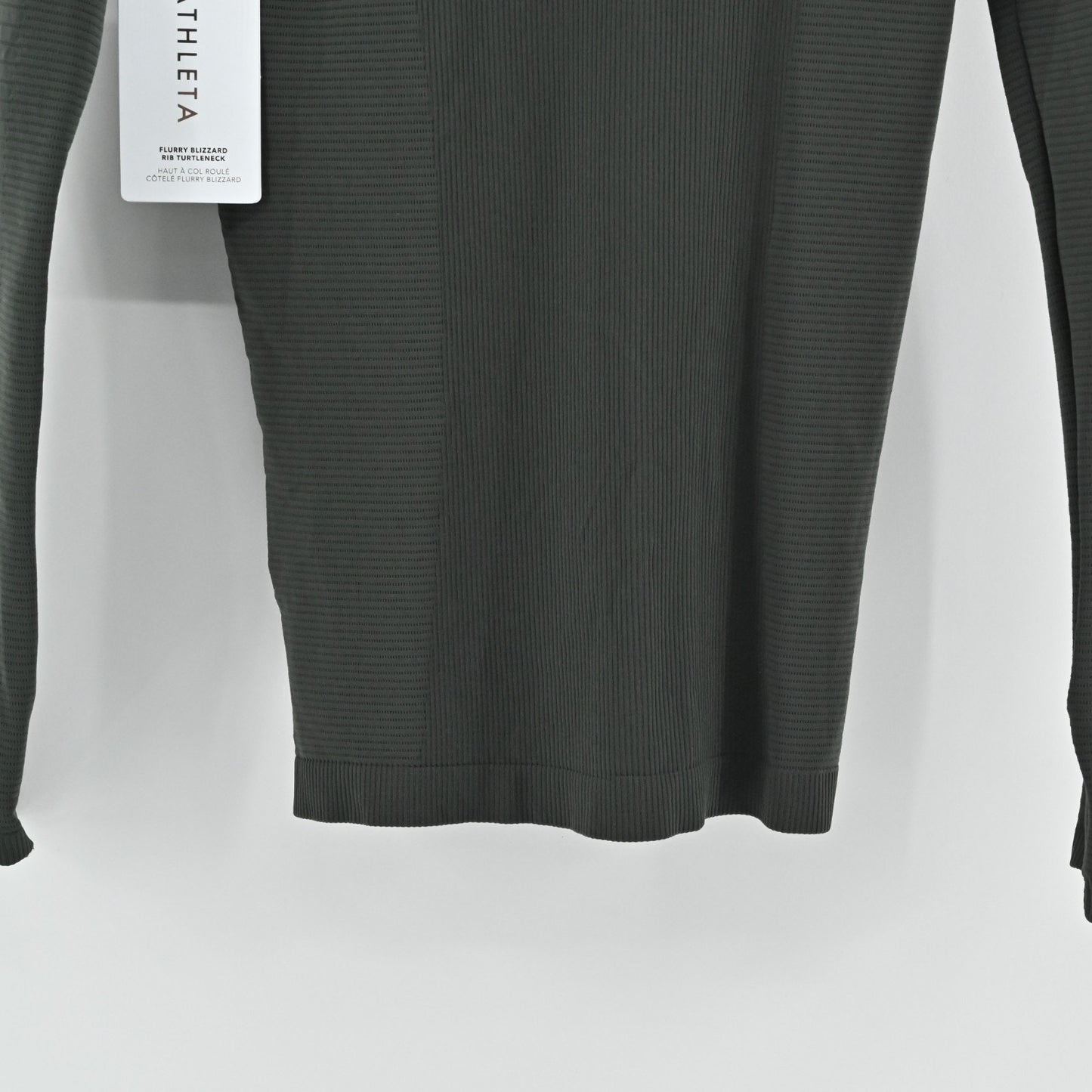 Athleta Flurry Blizzard Rib Turtleneck Top Womens XS Gray Warm Long Sleeve Ski