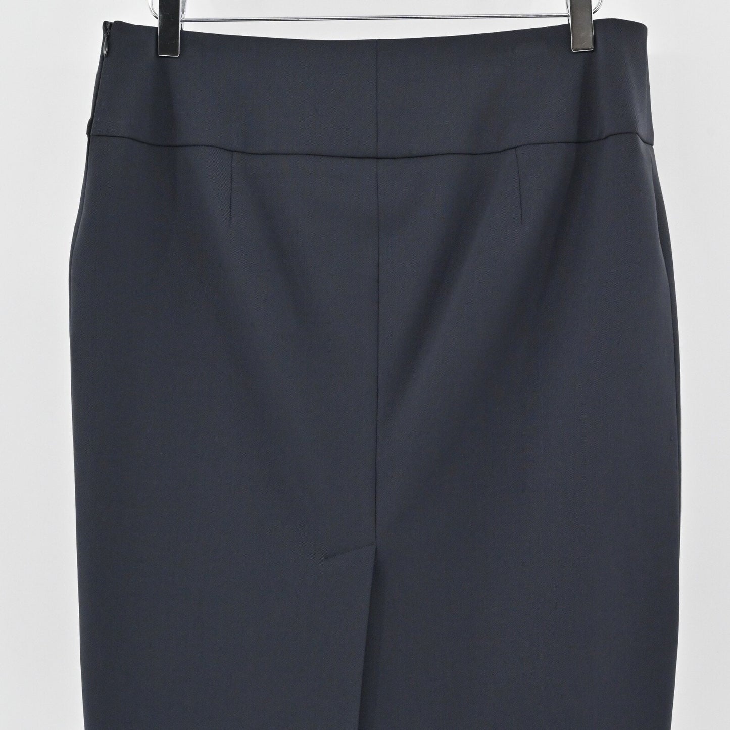 PESERICO SIGN Wool Skirt Size 46 Slate Blue Stretch Short Pencil Career Luxury