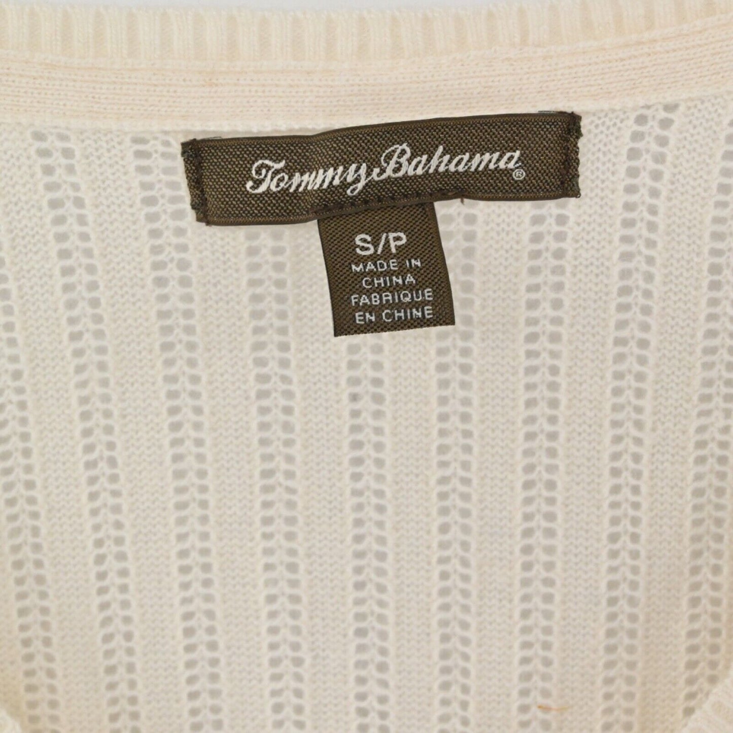 TOMMY BAHAMA Sweater Womens Size S Blue Ombre Wool Alpaca VNeck Open Knit Boho