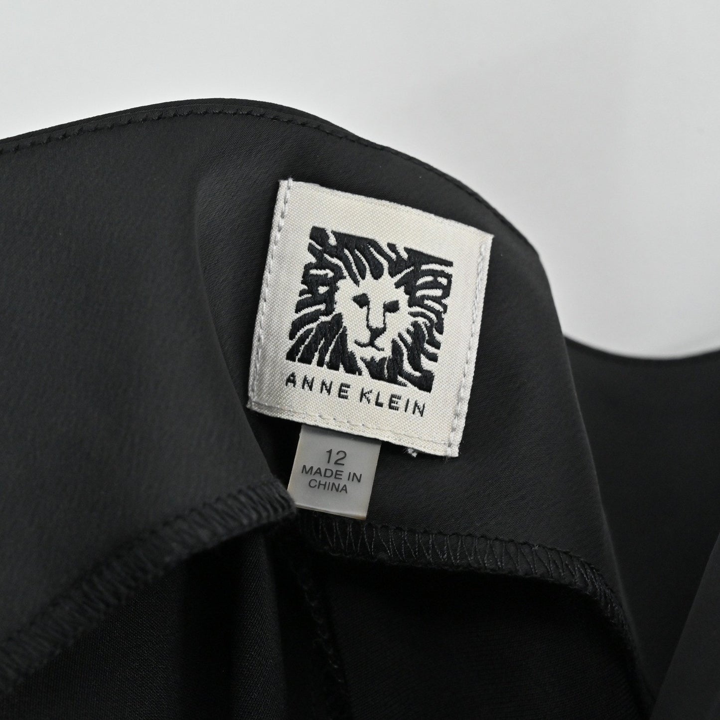 Anne Klein Midi Slip Dress Sz 12 Black Whimsigoth Dark Romantic Satin Cowl Neck