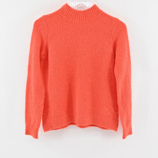 LOVERS FRIENDS Sweater Womens Size XS Wool Blend Coral Mock Neck Knit Top Cozy