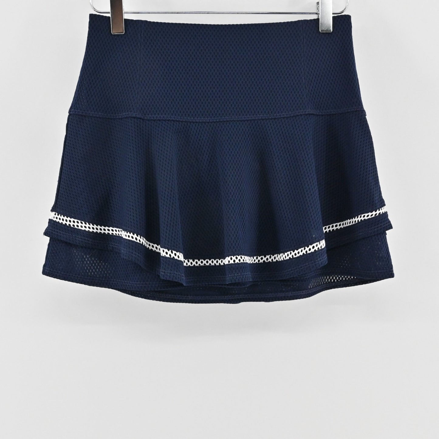 Lucky in Love Tiered Tennis Skort Size S Navy White Golf Athletic Pickle Ball