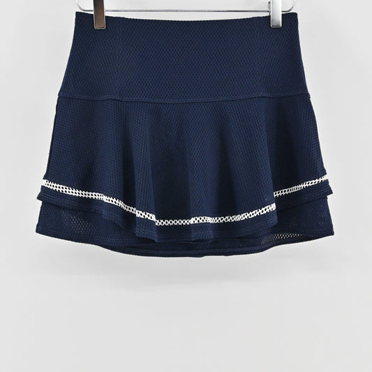 Lucky in Love Tiered Tennis Skort Size S Navy White Golf Athletic Pickle Ball