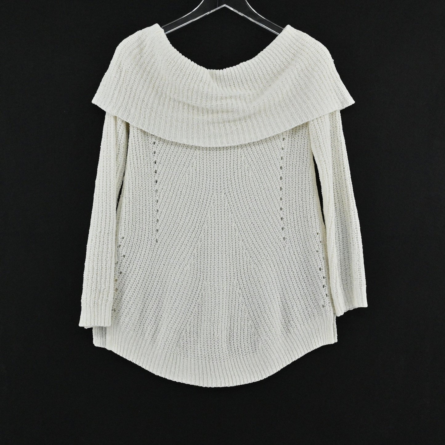 Anthropolgoie MOTH Womens Off The Shoulder Chenille Sweater Size XS Cream Boho