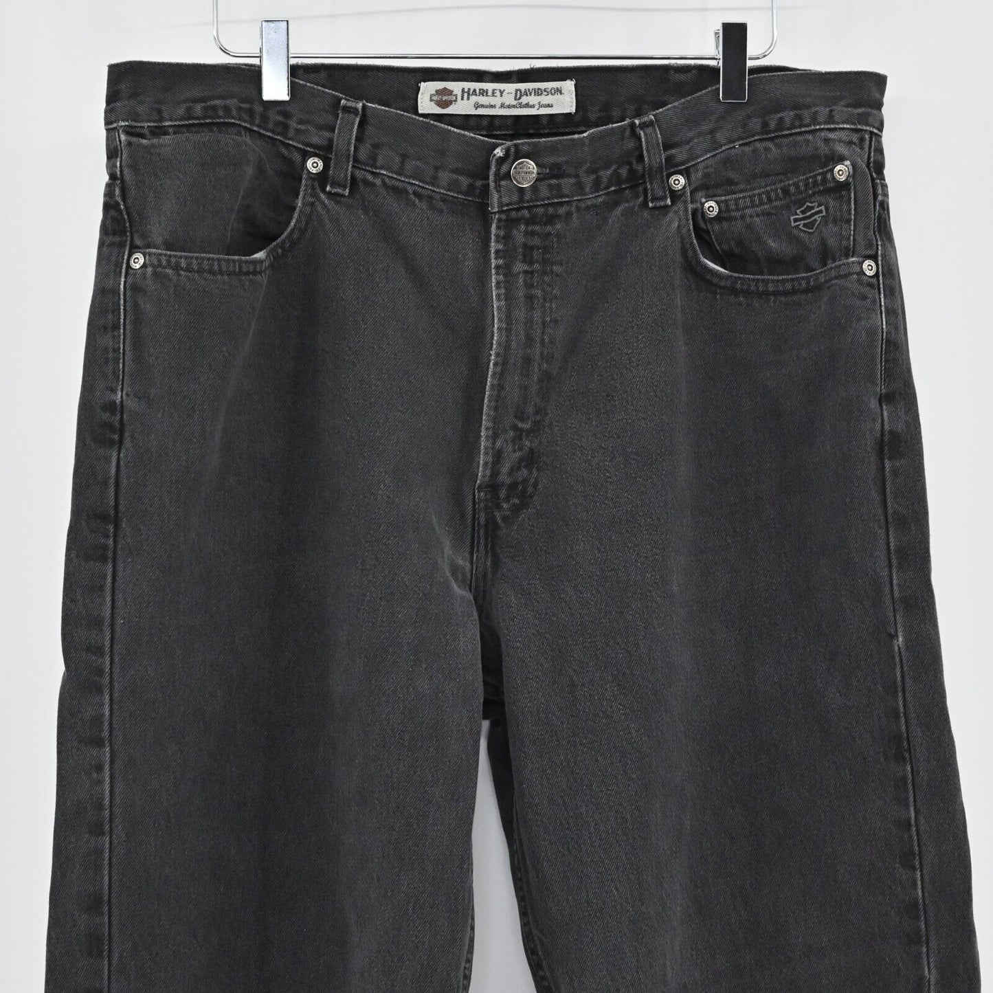 Vtg HARLEY DAVIDSON Jeans Mens Size 38/32 Black Relaxed Fit Genuine MotorClothes