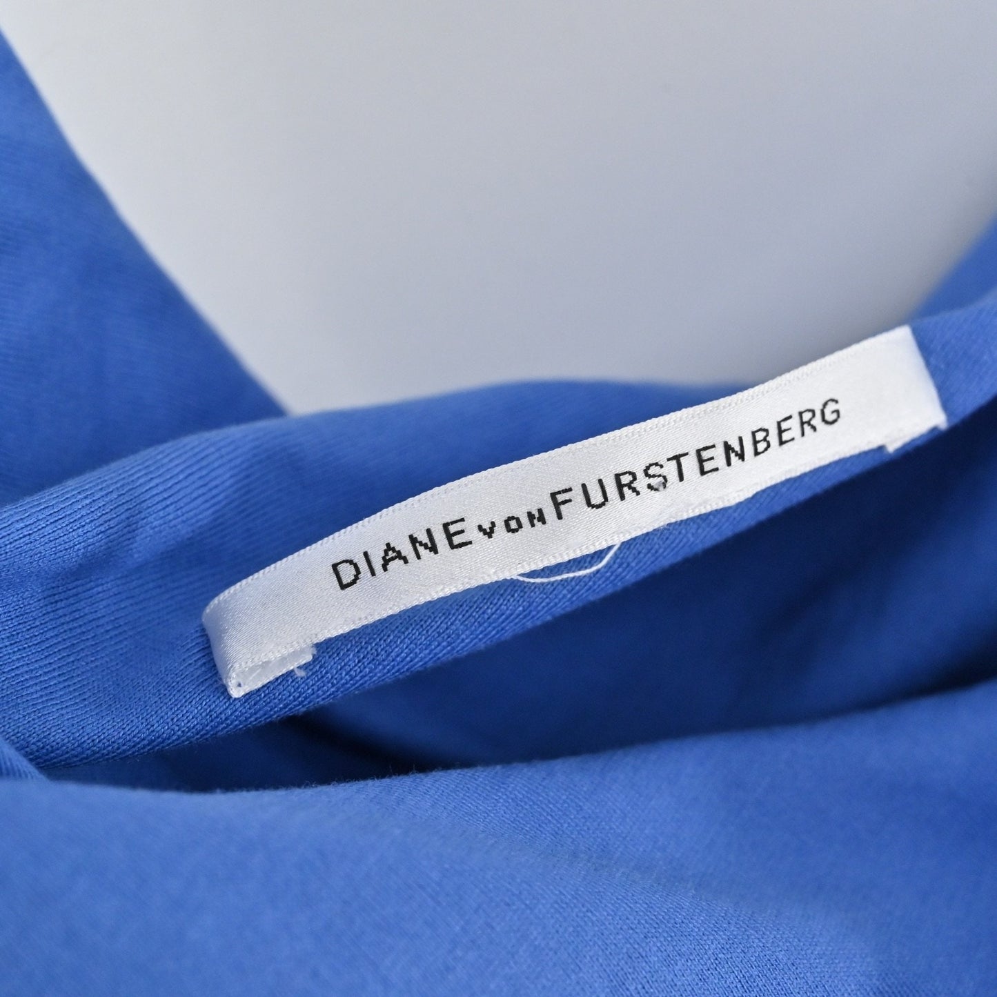 DIANE VON FURSTENBERG Tadd Maxi Dress Sz 6 Blue Silk Cotton Sleeveless Cowl Neck