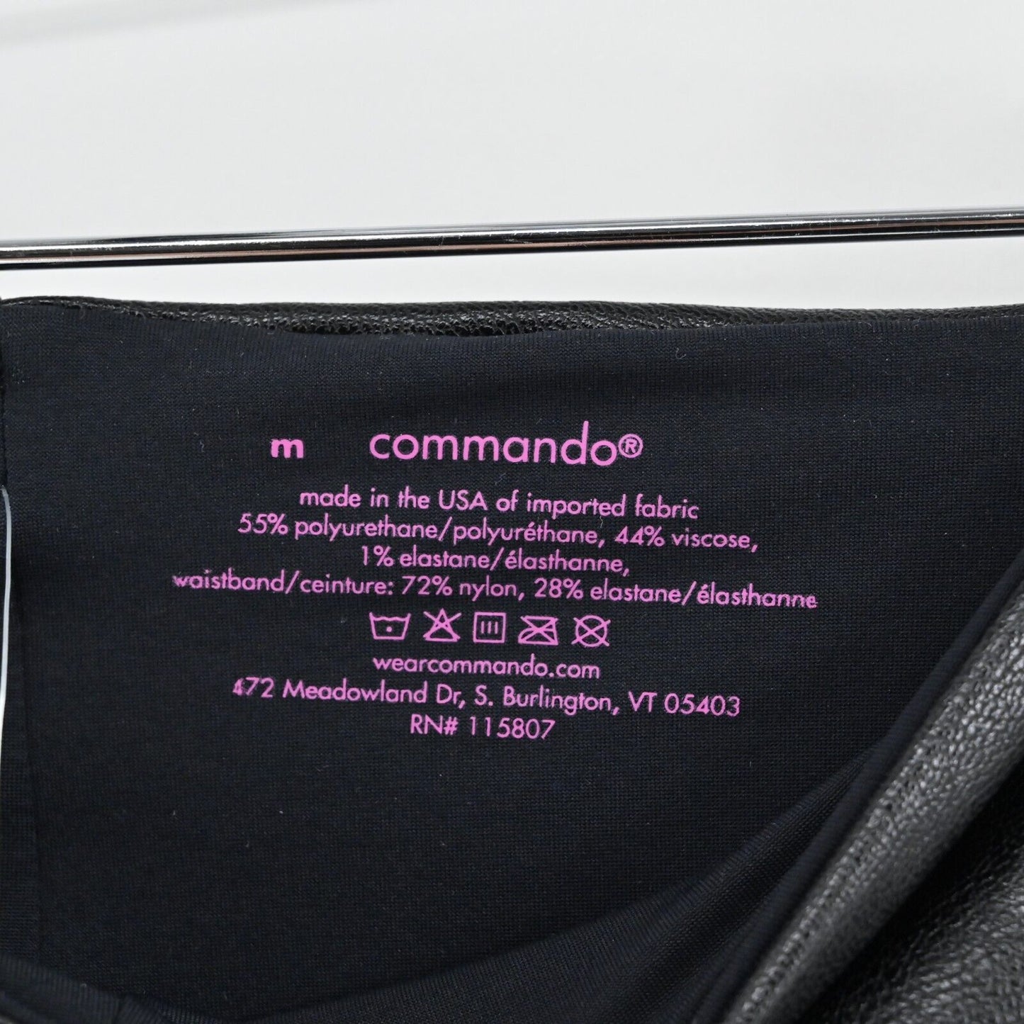 COMMANDO Pants Womens Size M Solid Black Faux Leather Cropped Flare Pull On NEW
