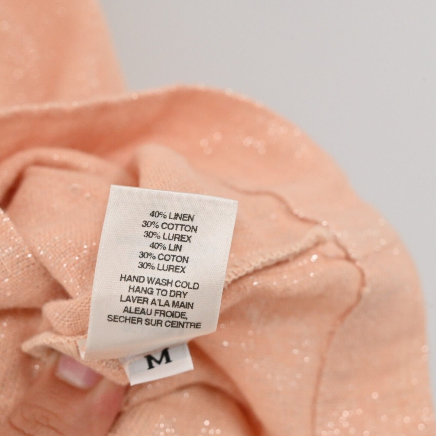 ANTHROPOLOGIE Blazer Womens Sz M Amadi Kaye Shimmer Double Breasted Linen Blend