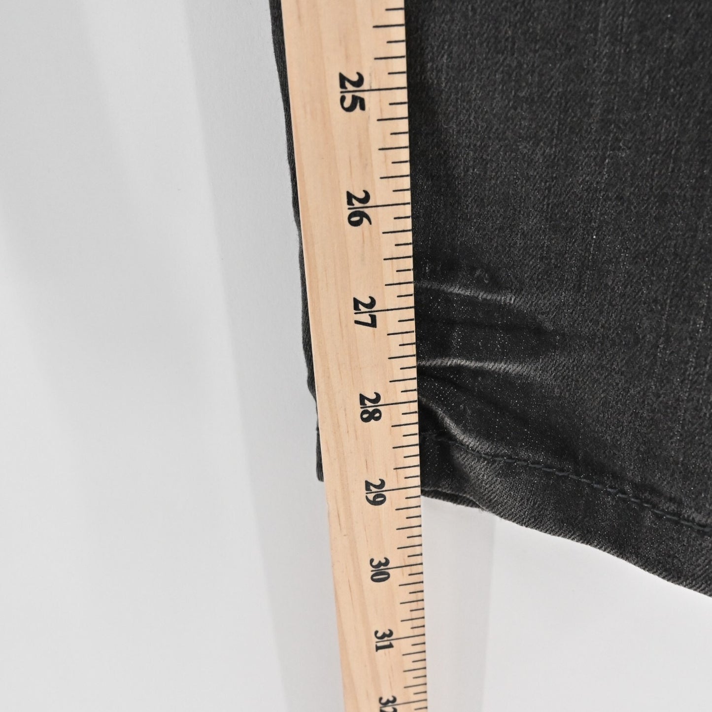 FREE PEOPLE Jeans Womens Sz 28 Coal Miners Washed Black Distressed Boho Festival