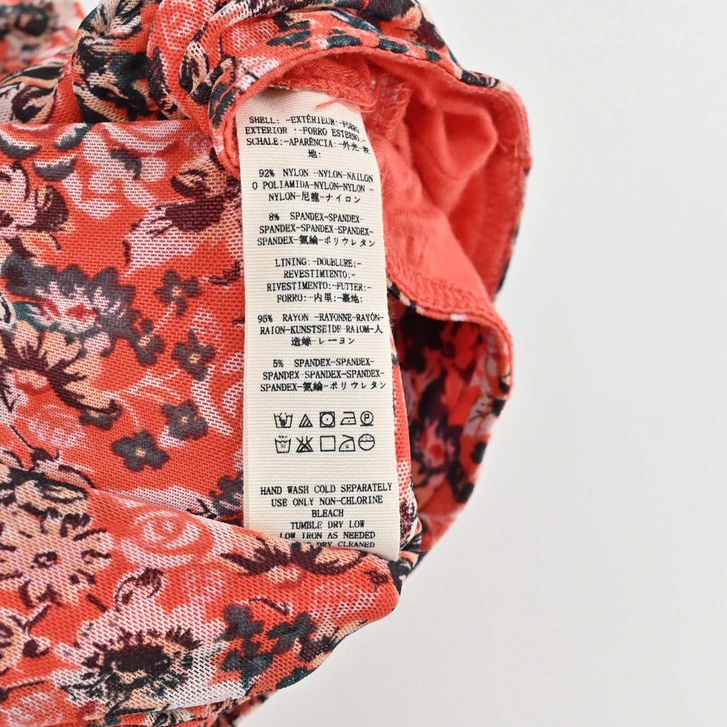 Free People Womens All Dolled Up Top Size S Poppy Combo Floral Mock Neck Crop