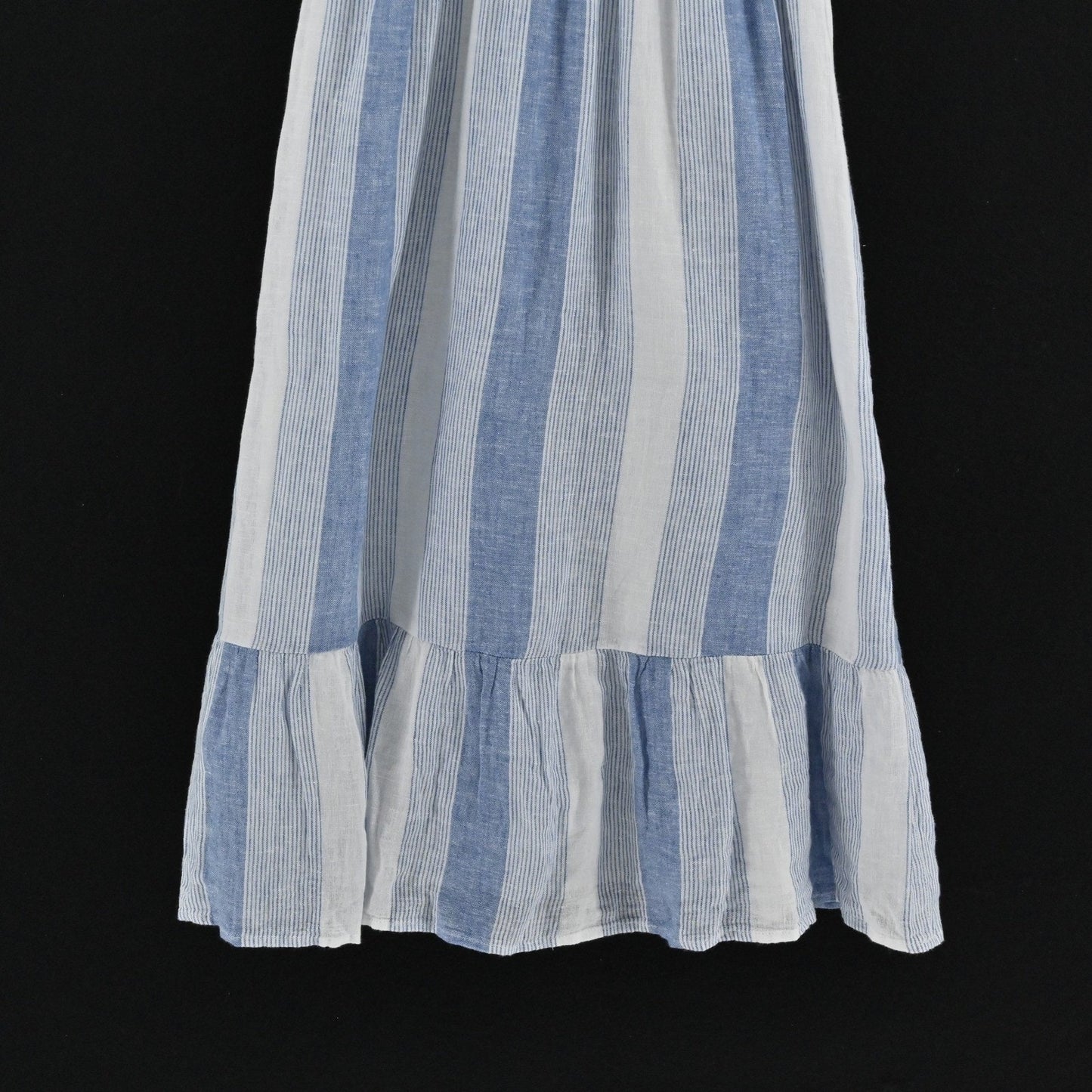 Rails Ashlyn Nevis Stripe Dress Size XXS Linen Blend Tie Neck Sleeveless Midi