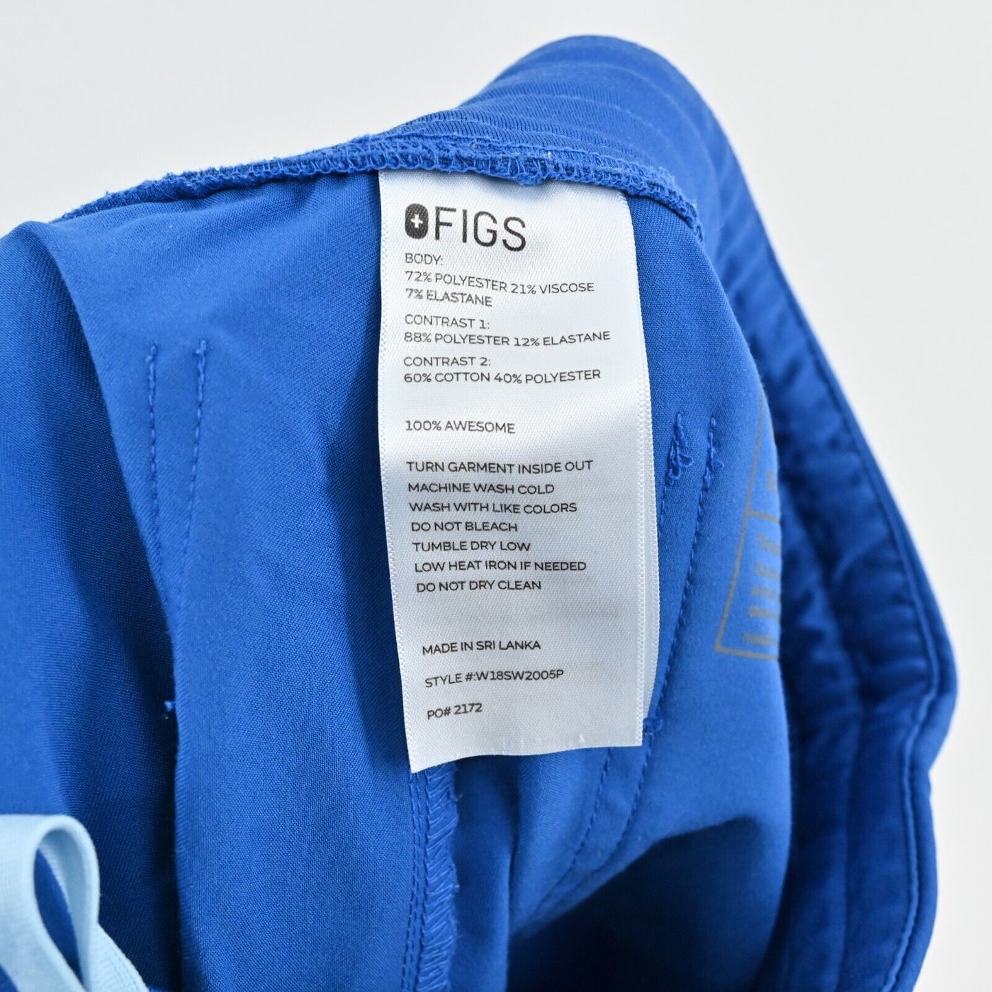 FIGS Scrub Pants Womens Size SP Zamora Jogger Solid Blue Technical Collection