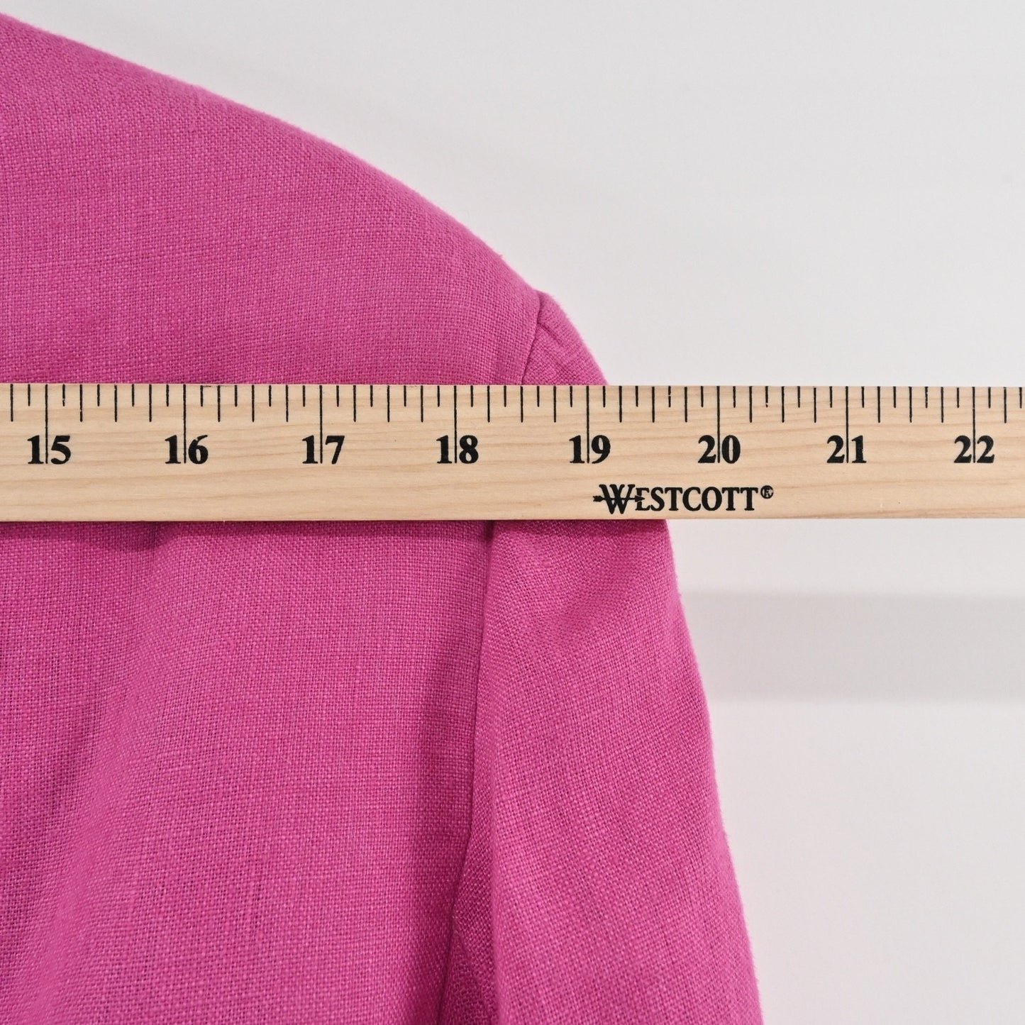 FARM RIO Womens Oversized Linen Blazer Size M Pink Single Breasted Shoulder Pads