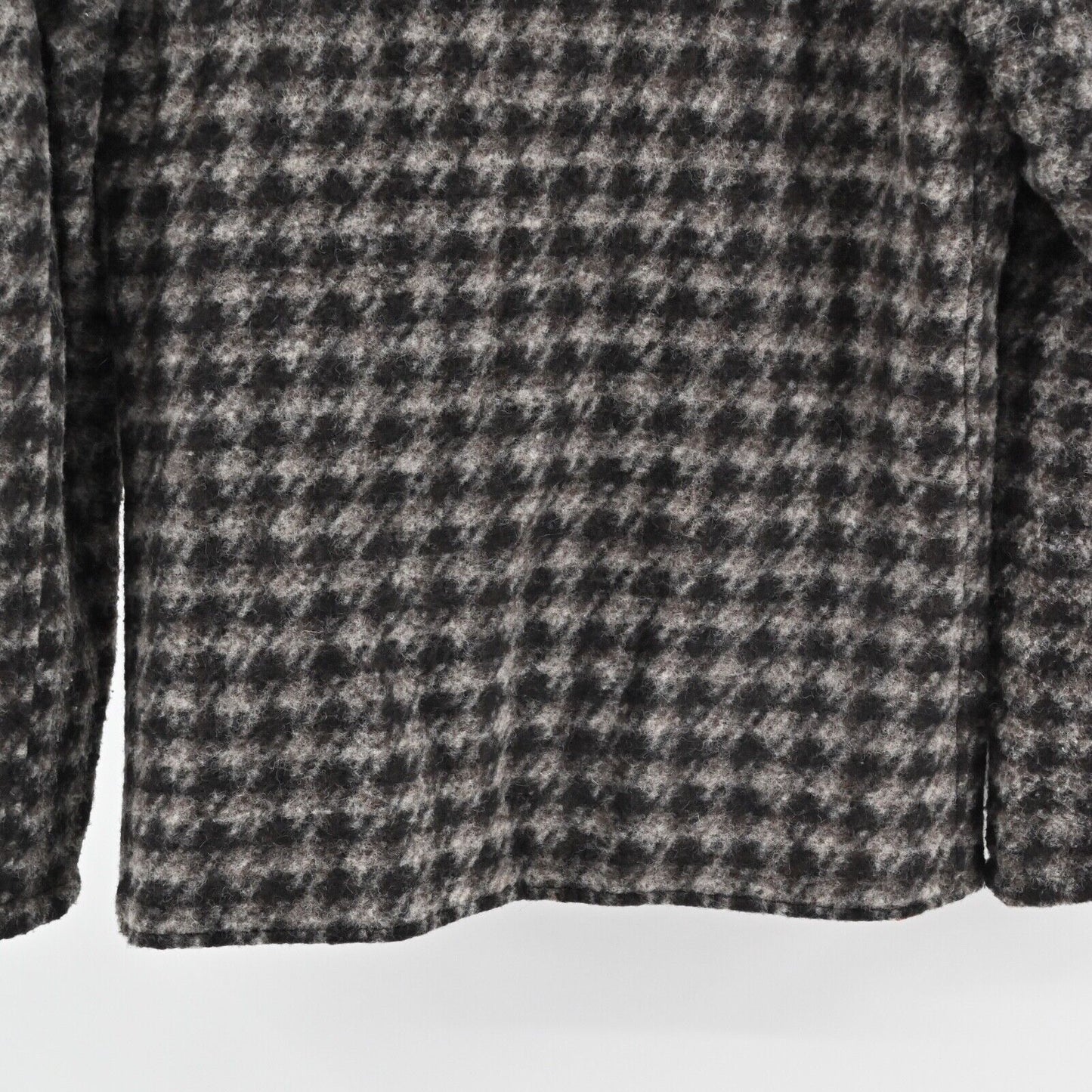 RNT23 Jacket Mens Sz XL Black Houndstooth Wool Blend Fleece Shacket Retro Grunge