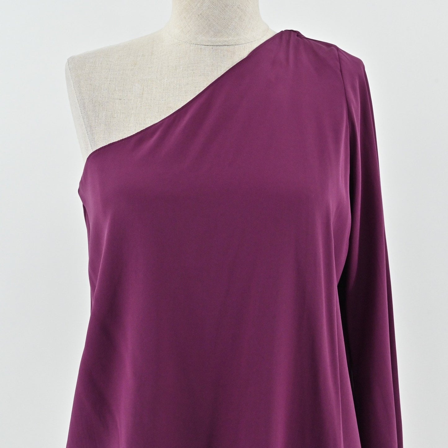 Ramy Brook Womens Silk One Shoulder Top Size S Plum Purple Glam Stretch Blouse