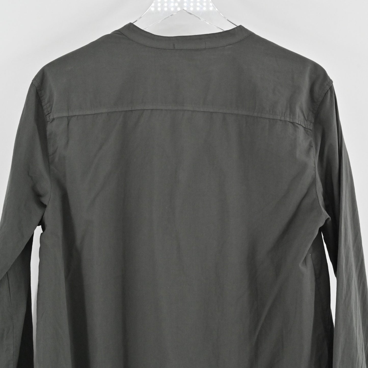 James Perse Gray Shirt Dress Size L Long Sleeve Mandarin Collar Button Lagenlook