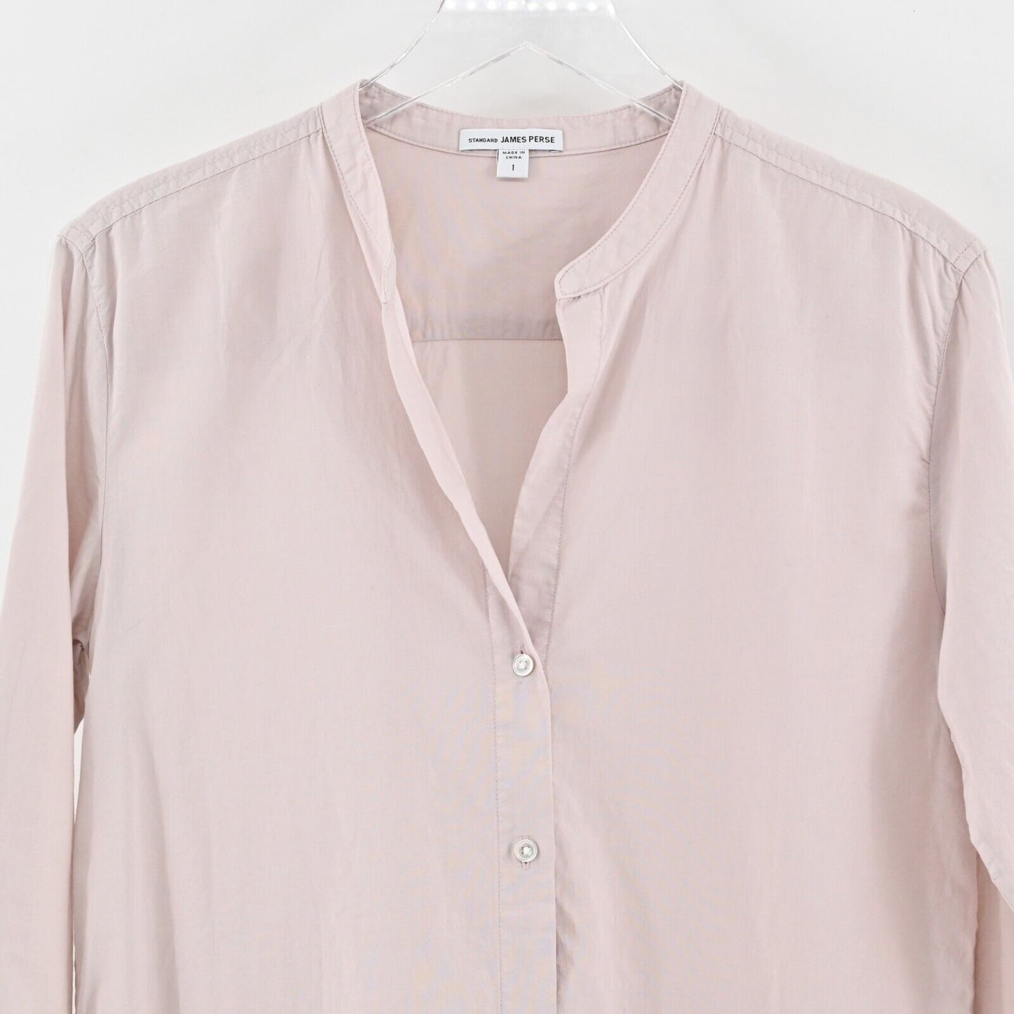 JAMES PERSE Top Womens Size 1 S Blouse Standard Blush Button Front Cotton Tunic