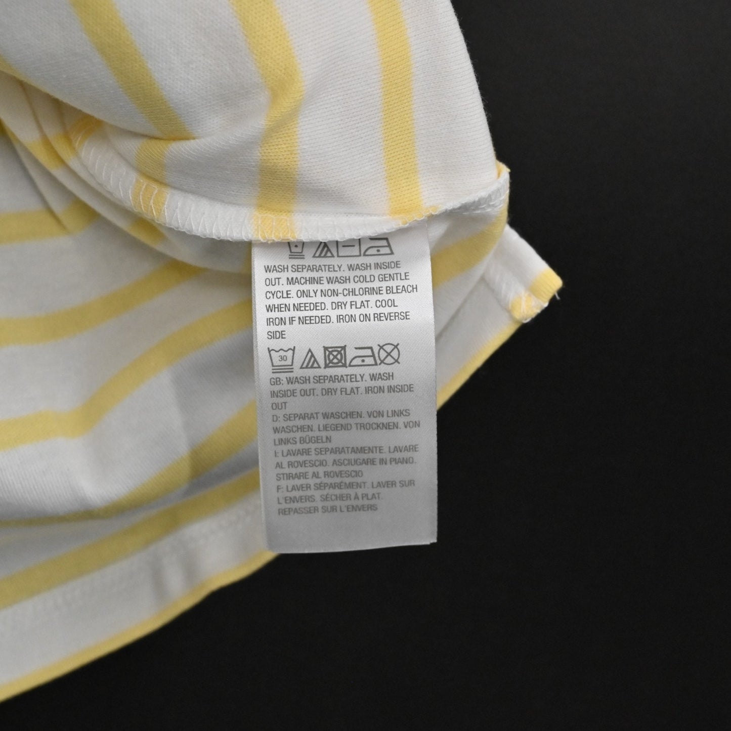 Quacker Factory Womens Sequin Butterfly Top Size S Yellow White Stripe Knit NEW