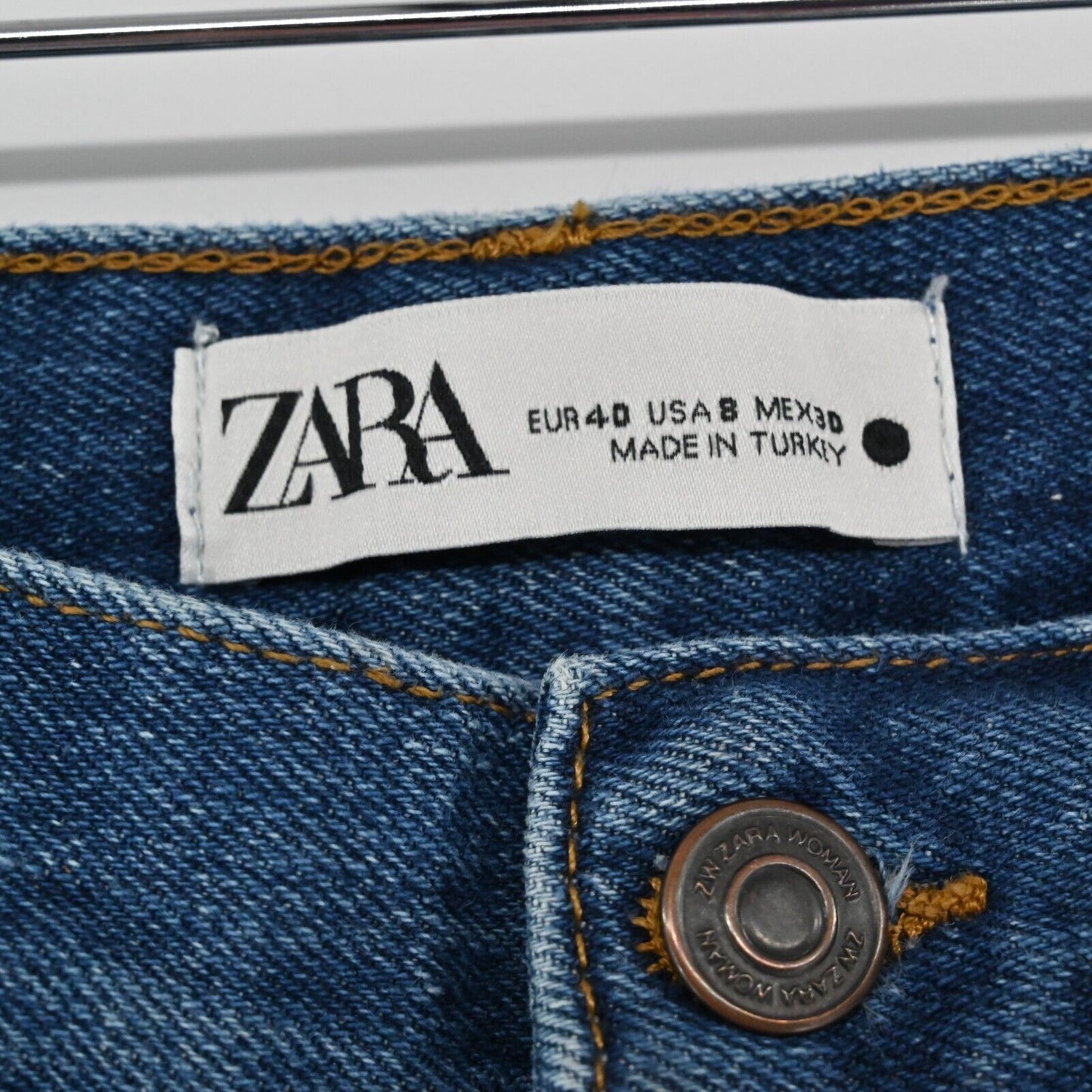 ZARA Jeans Womens Size 8 Wide Leg High Waisted Classic Blue Denim Casual Baggy
