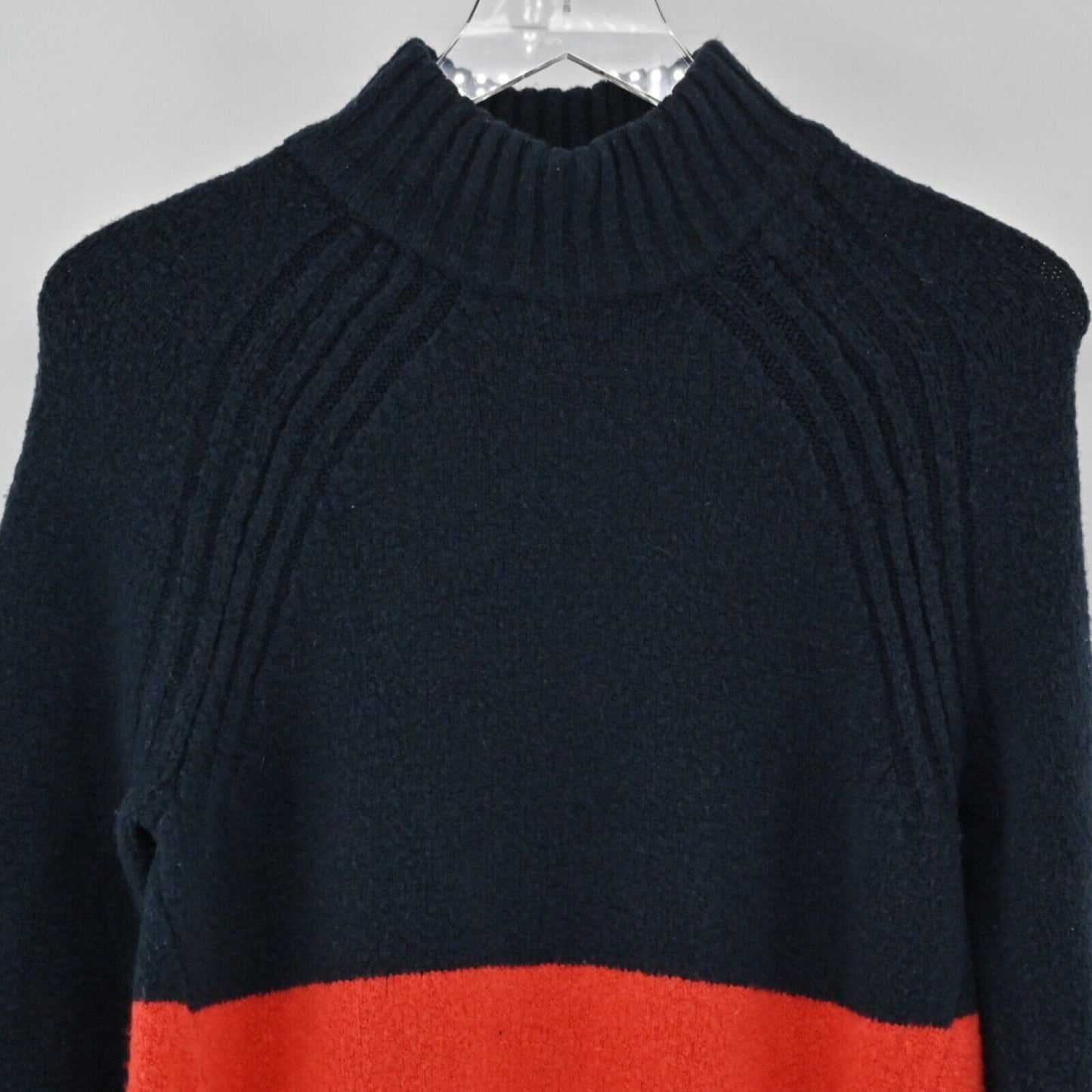 ABERCROMBIE FITCH Sweater Womens Size XS Colorblock Stripe Wool Blend Mock Neck