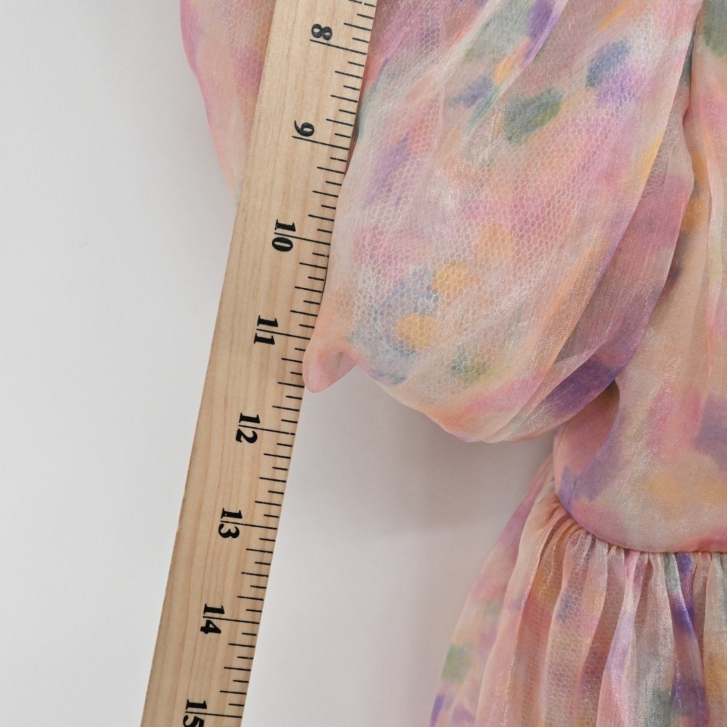 Maya Puff Sleeve Organza Mini Dress Size 8 Pastel Multi Floral Tiered Fairycore