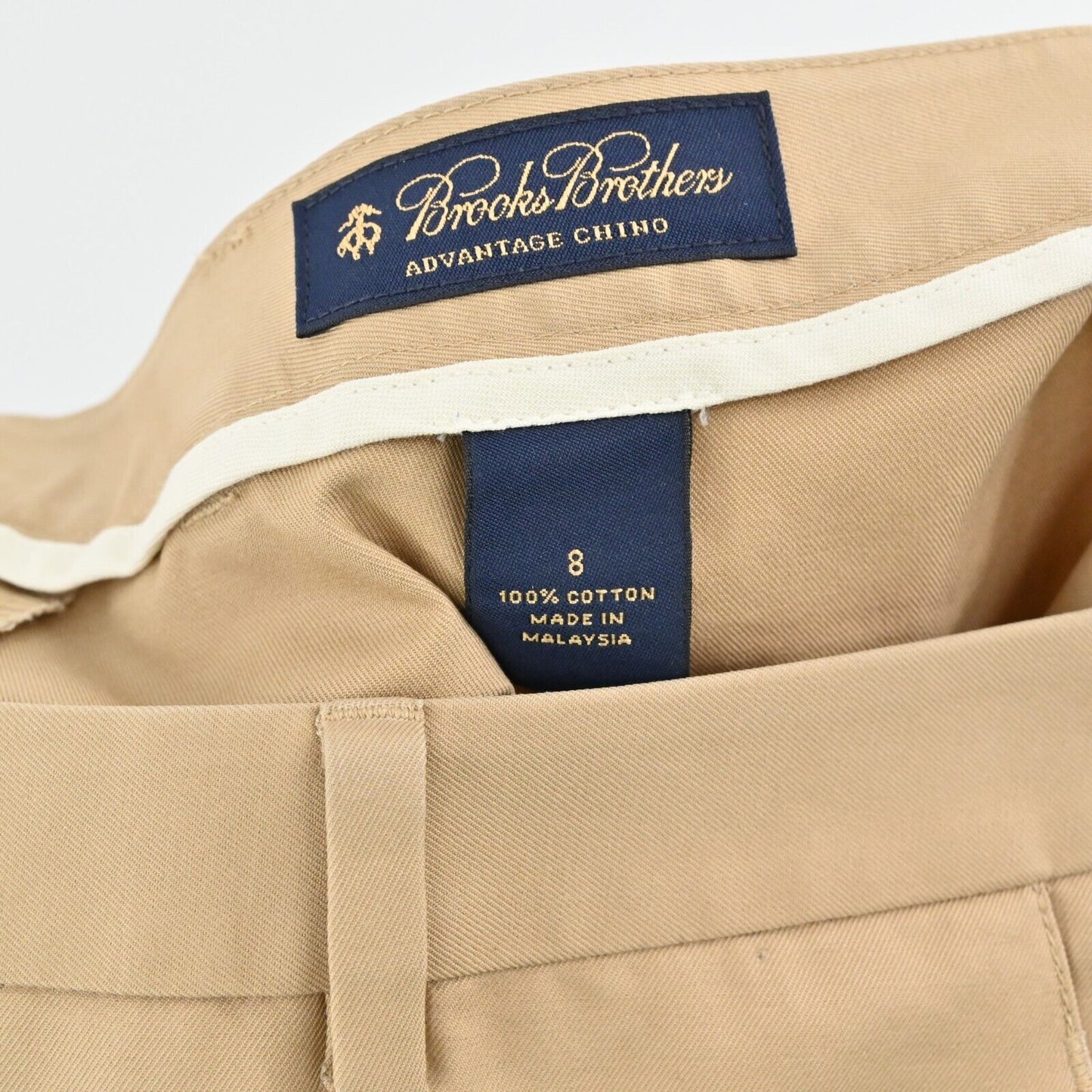 BROOKS BROTHERS Pants Womens Size 8 Wide Leg Advantage Chino Tan High Rise