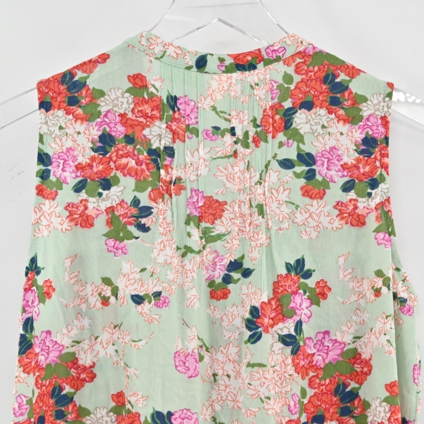 Anthropologie MEADOW RUE Womens Top Size 2 Whimsical Sleeveless Green Floral