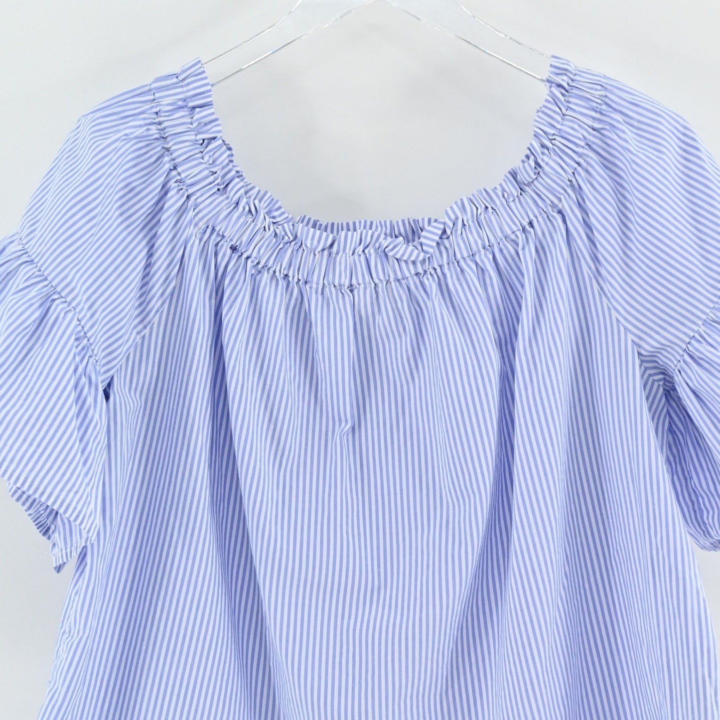 Kate Spade Womens Broome Street Stripe Off The Shoulder Top Size L Ruffle Sleeve