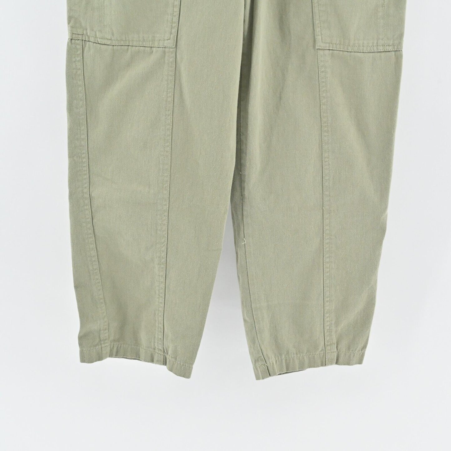 7 FOR ALL MANKIND Pants Womens Sz M Olive Green Pull On Utility Cargo High Rise