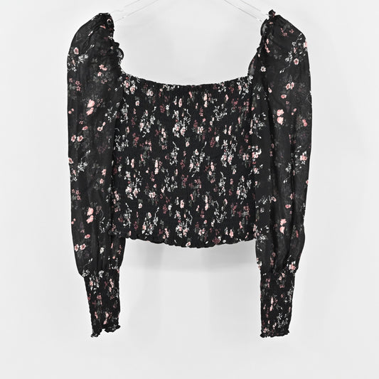 REFORMATION Top Womens Size XS Pinto Shirred Smocked Floral Jolene Print Blouse