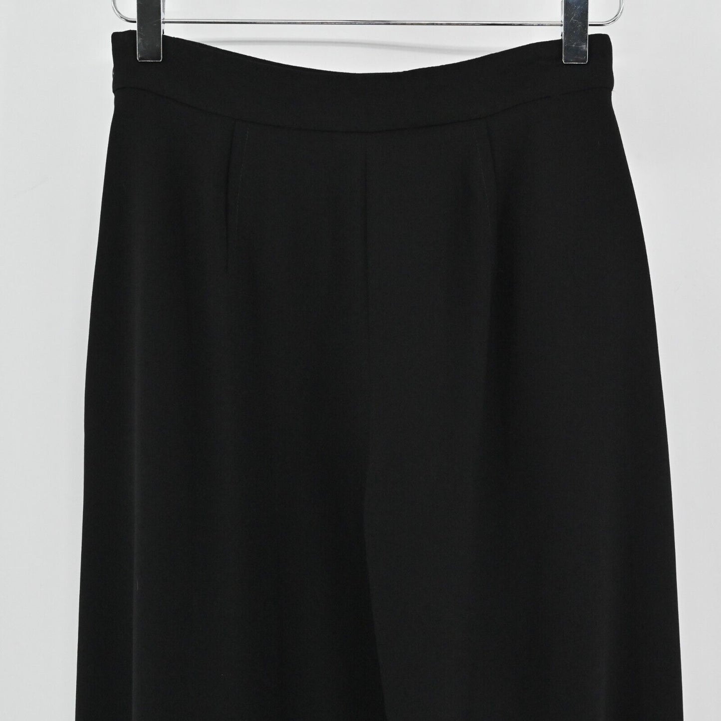 ZARA Pants Womens Size XS Black Wide Leg Flowing Pleated High Waisted Cropped